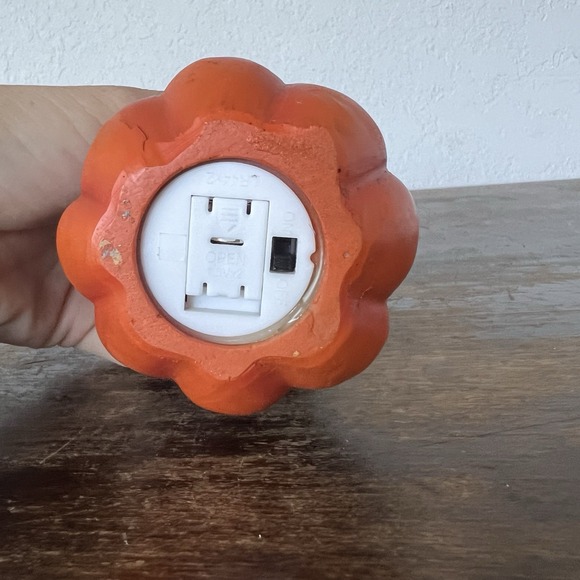 LIGHT-UP Battery Powdered Ceramic Halloween PUMPKIN Jack-O-Lantern Black Cat - Picture 3 of 7